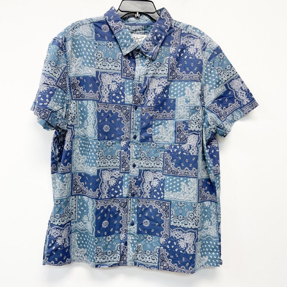 American Eagle Men's Patchwork Button-Up Resort S… - image 1